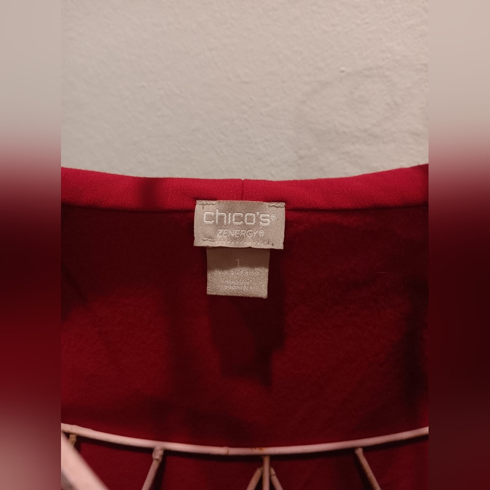 CHICOS Red Cowlneck Sweater - Picture 6 of 8